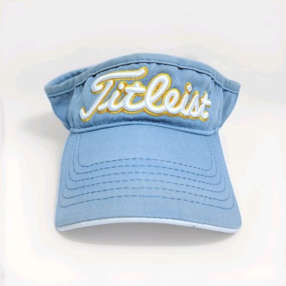 Titleist Visor Hat Blue Yellow #1 Distressed Adjustable Strap Vintage UCLA Golf - Picture 1 of 7